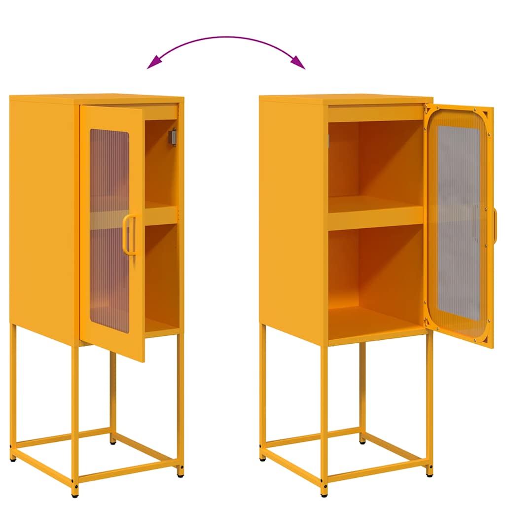 Buffet jaune moutarde 36x39x107 cm acier laminé à froid - XIOS