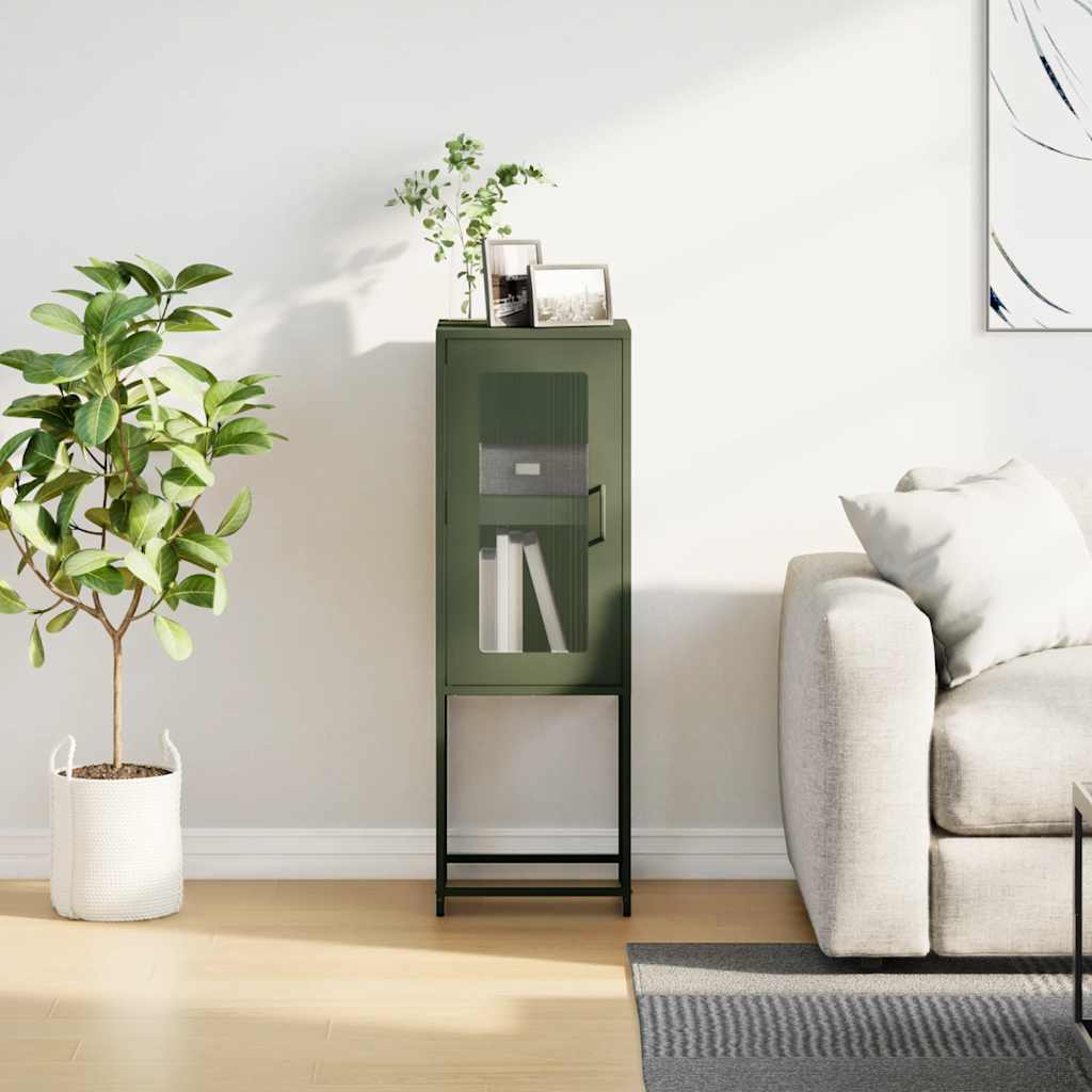 Buffet vert olive 36x39x107 cm acier laminé à froid - XIOS