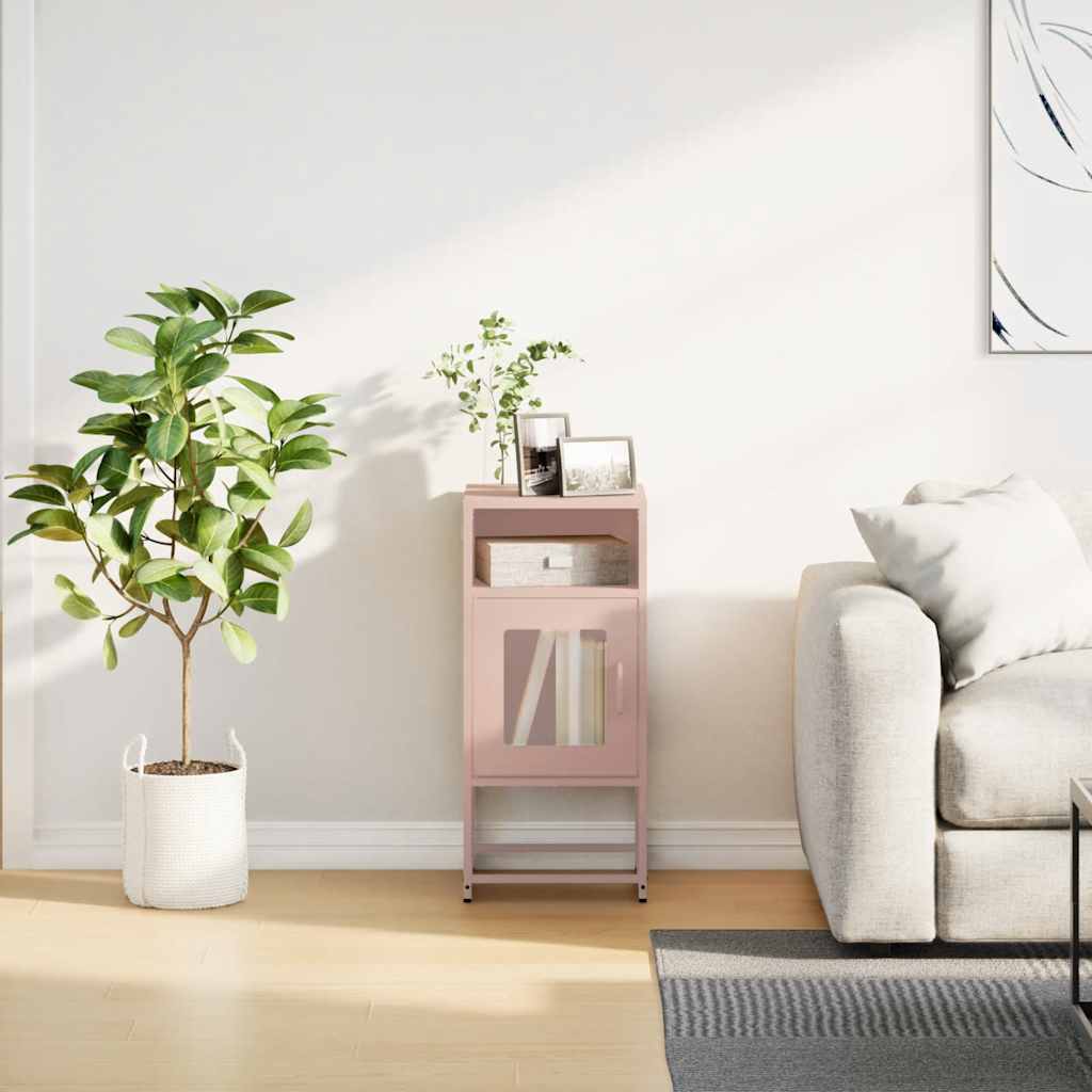 Table de chevet rose 36x39x78 cm acier laminé à froid - XIOS