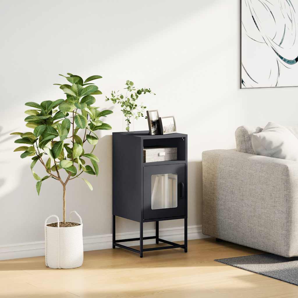 Table de chevet anthracite 36x39x78 cm acier laminé à froid - XIOS