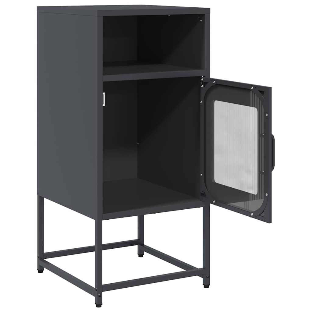 Table de chevet anthracite 36x39x78 cm acier laminé à froid - XIOS