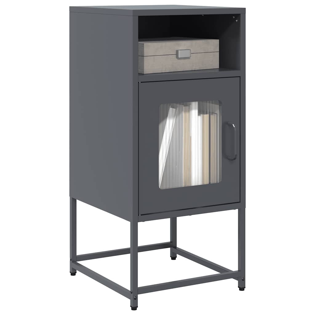 Table de chevet anthracite 36x39x78 cm acier laminé à froid - XIOS