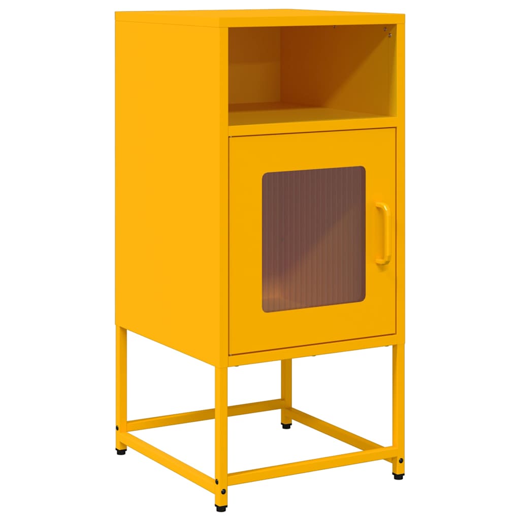 Table de chevet jaune moutarde 36x39x78 cm acier laminé à froid - XIOS
