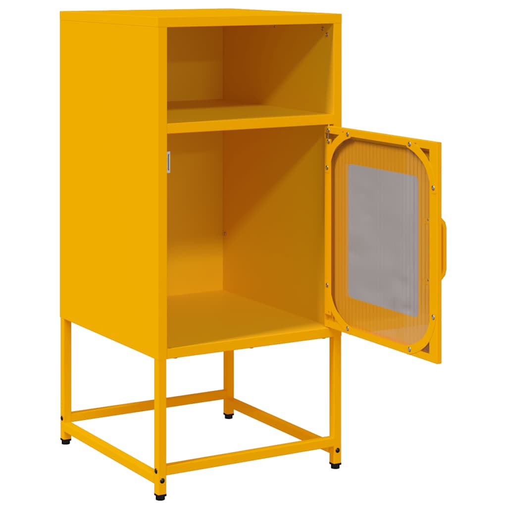 Table de chevet jaune moutarde 36x39x78 cm acier laminé à froid - XIOS