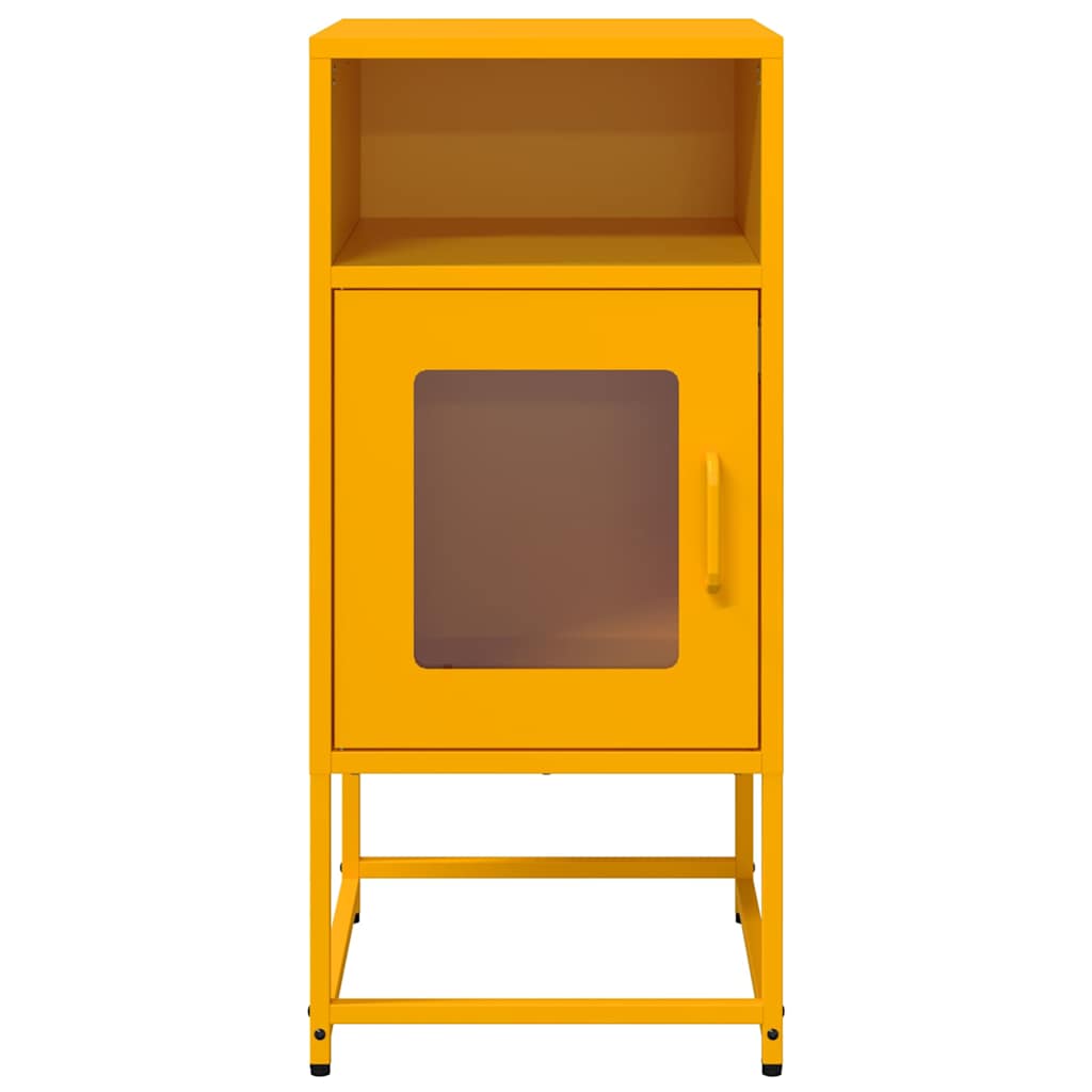 Table de chevet jaune moutarde 36x39x78 cm acier laminé à froid - XIOS