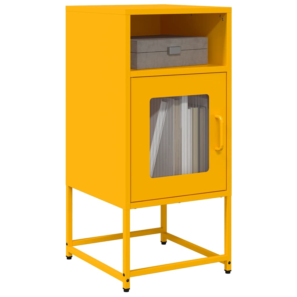 Table de chevet jaune moutarde 36x39x78 cm acier laminé à froid - XIOS