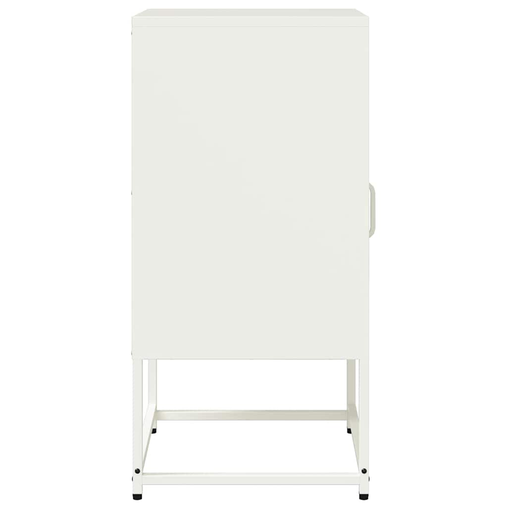 Table de chevet blanc 36x39x78 cm acier laminé à froid - XIOS
