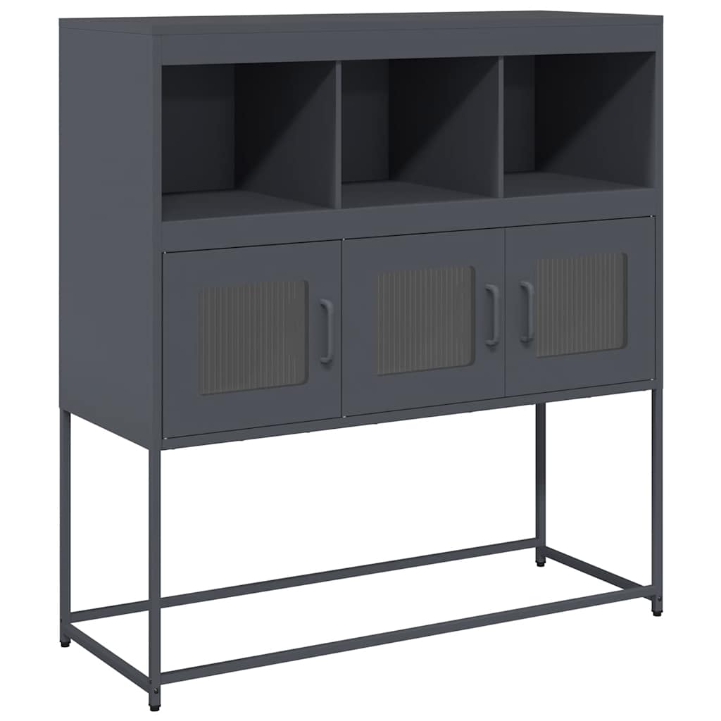 Buffet anthracite 100,5x39x107 cm acier laminé à froid - XIOS