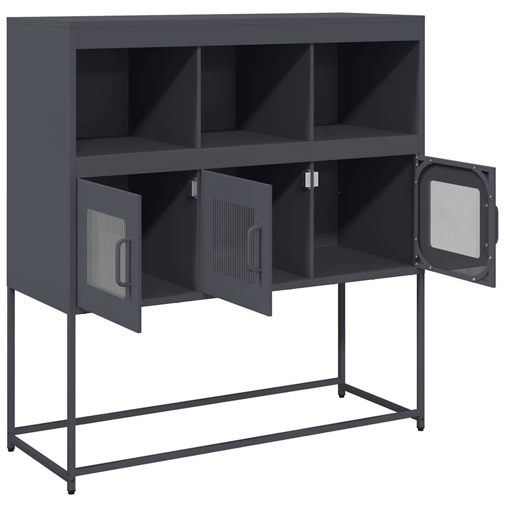 Buffet anthracite 100,5x39x107 cm acier laminé à froid - XIOS