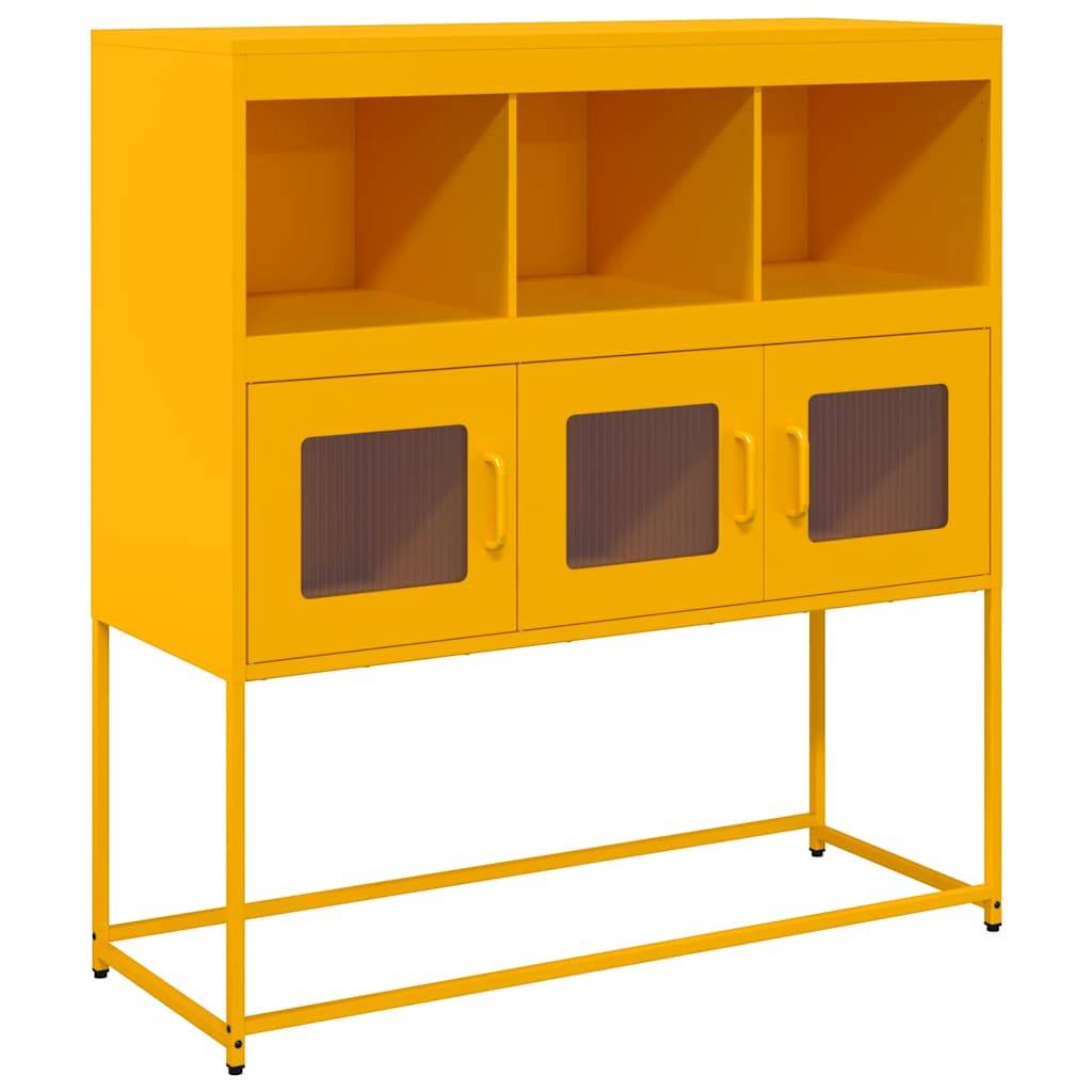 Buffet jaune moutarde 100,5x39x107 cm acier laminé à froid - XIOS