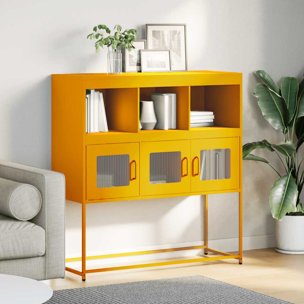 Buffet jaune moutarde 100,5x39x107 cm acier laminé à froid - XIOS