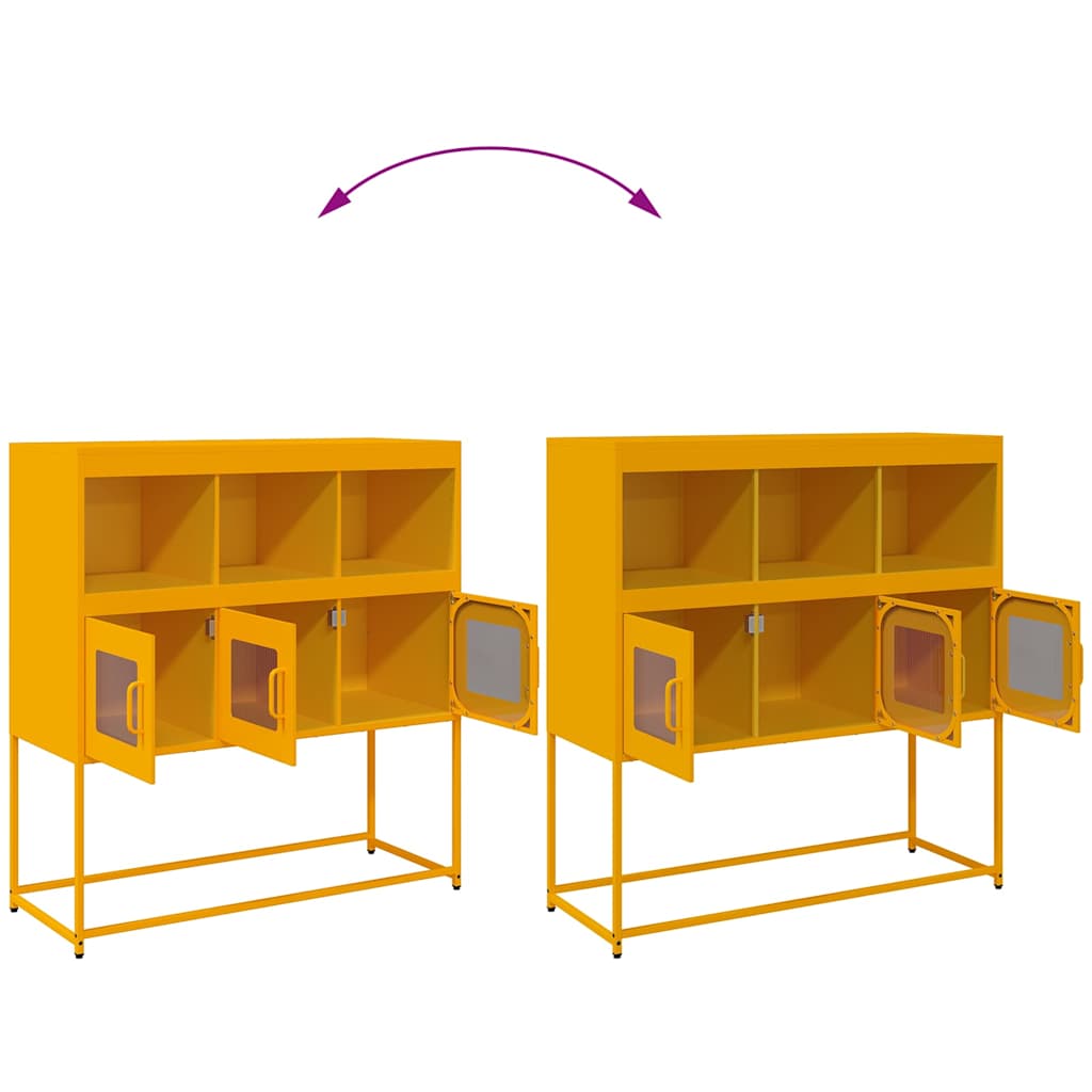 Buffet jaune moutarde 100,5x39x107 cm acier laminé à froid - XIOS