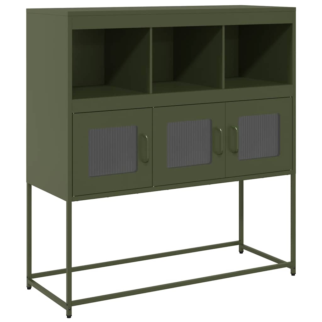 Buffet vert olive 100,5x39x107 cm acier laminé à froid - XIOS