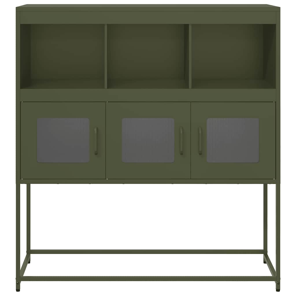 Buffet vert olive 100,5x39x107 cm acier laminé à froid - XIOS