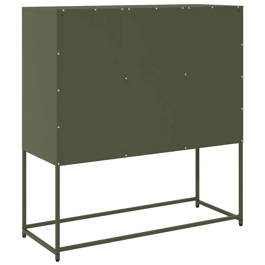 Buffet vert olive 100,5x39x107 cm acier laminé à froid - XIOS
