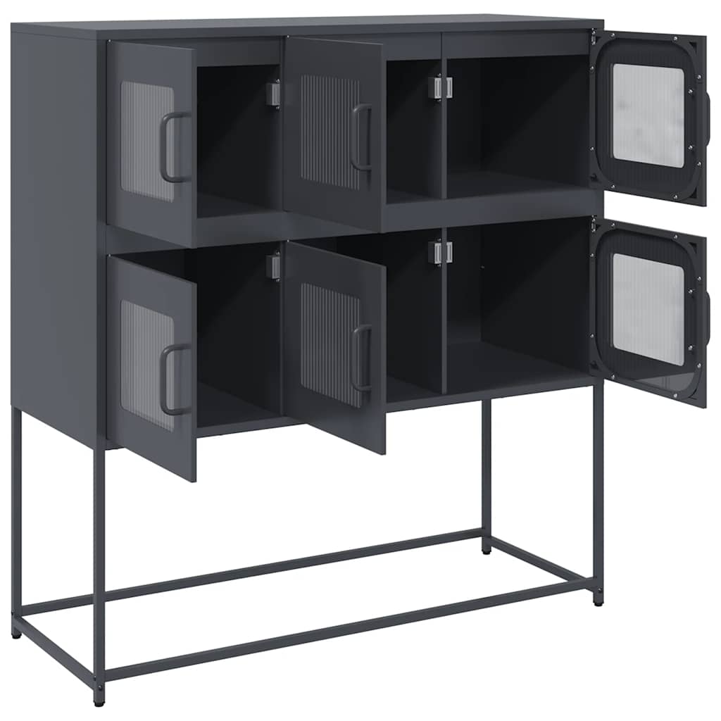 Buffet anthracite 100,5x39x107 cm acier laminé à froid - XIOS