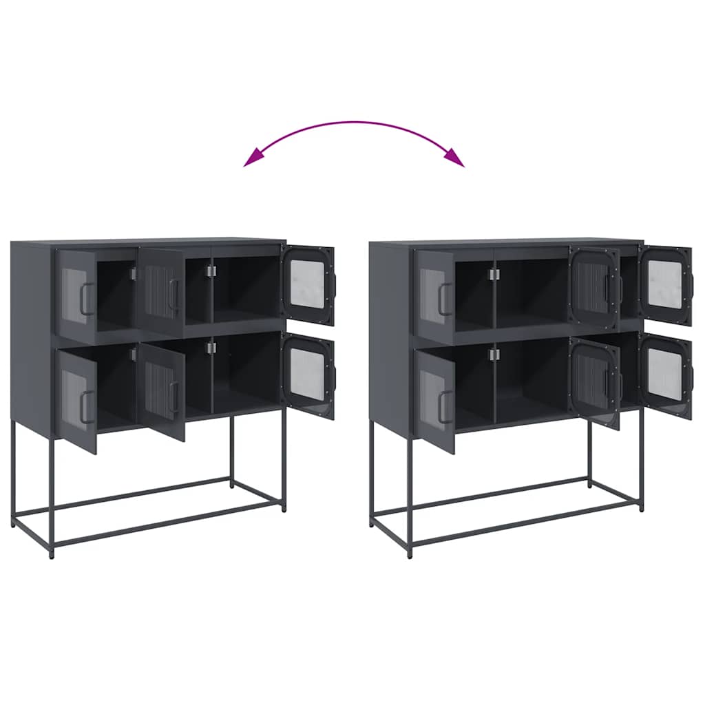 Buffet anthracite 100,5x39x107 cm acier laminé à froid - XIOS