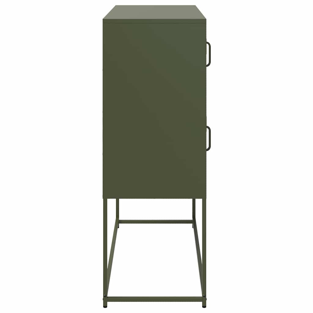 Buffet vert olive 100,5x39x107 cm acier laminé à froid - XIOS
