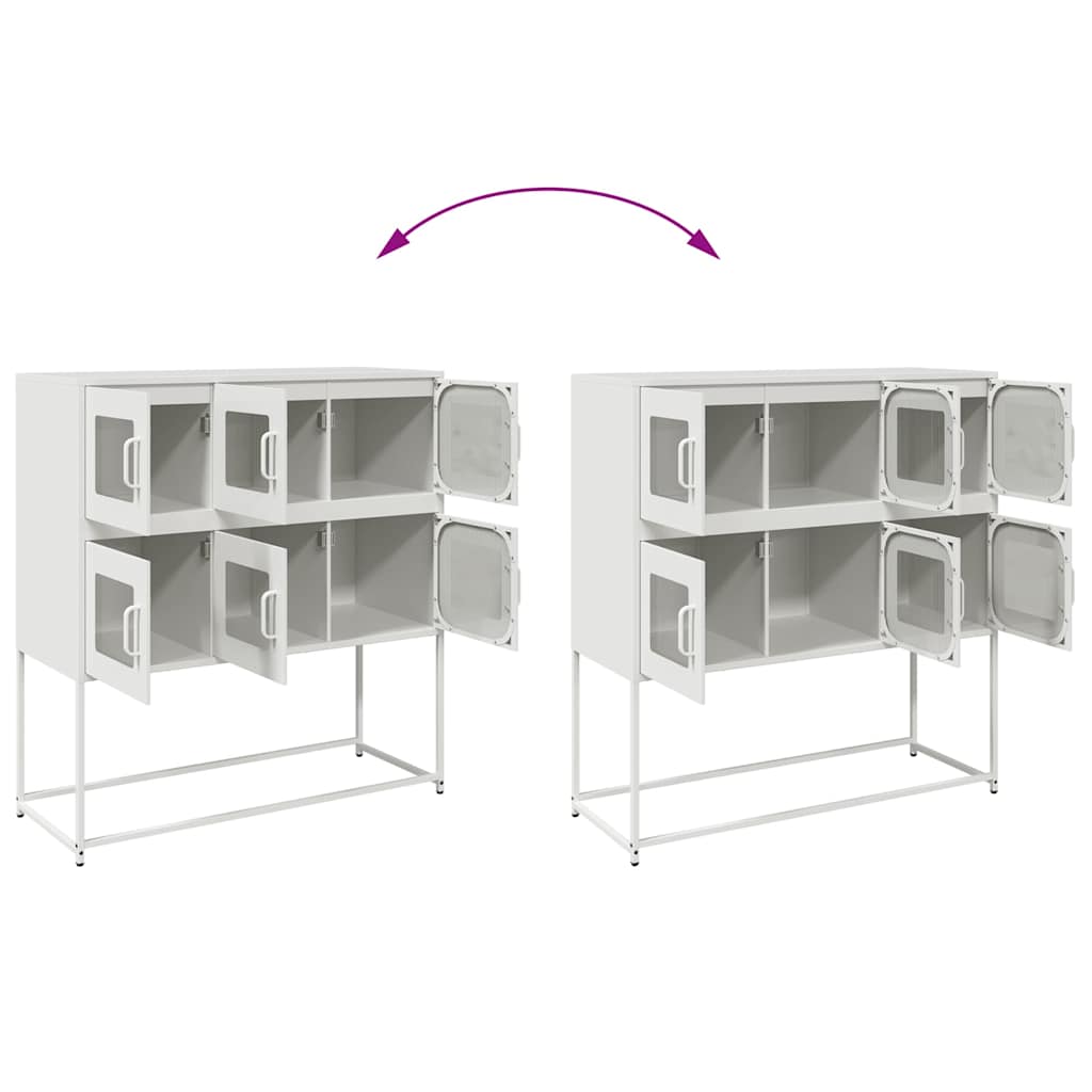 Buffet blanc 100,5x39x107 cm acier laminé à froid - XIOS