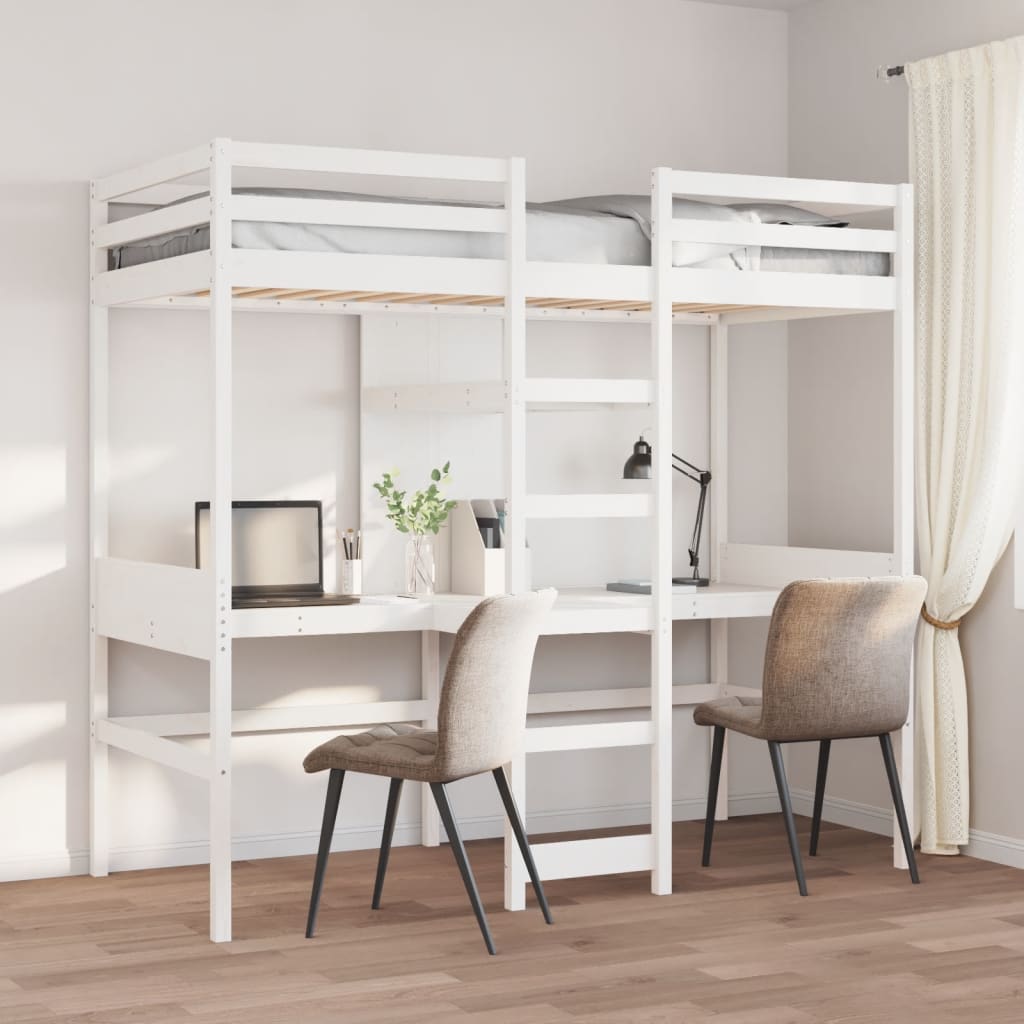 Cadre de lit superposé sans matelas blanc 80x200 cm pin massif - XIOS