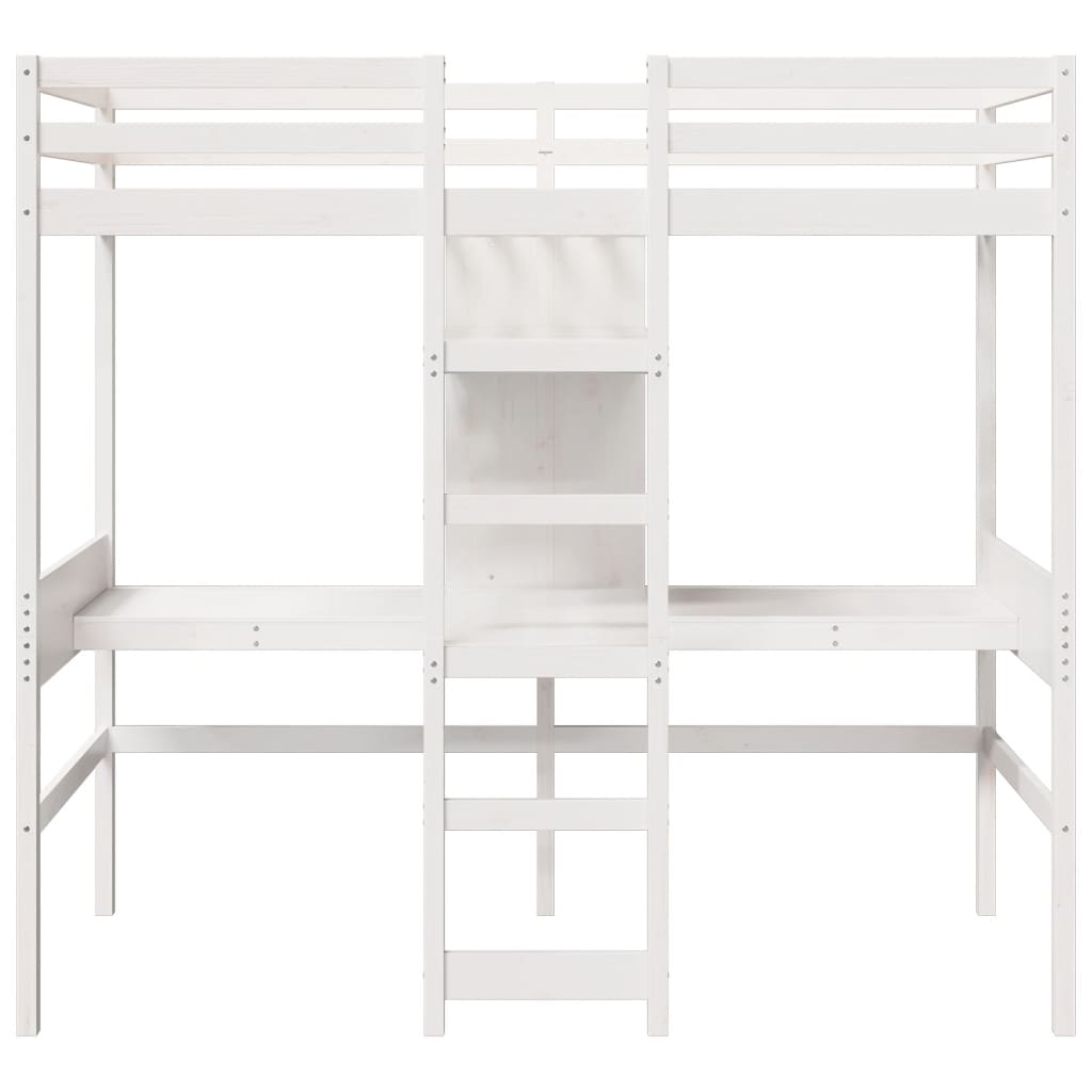 Cadre de lit superposé sans matelas blanc 90x190 cm pin massif - XIOS