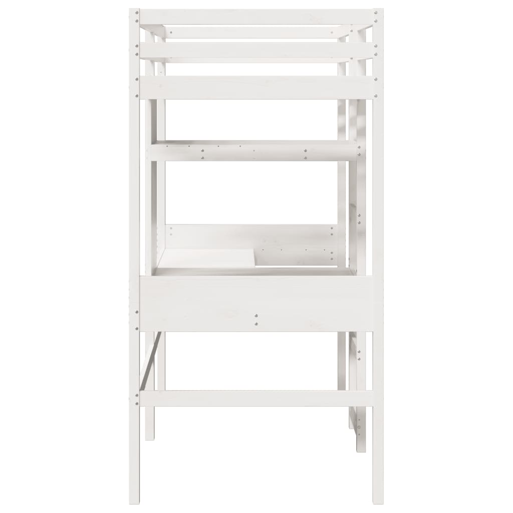 Cadre de lit superposé sans matelas blanc 90x190 cm pin massif - XIOS