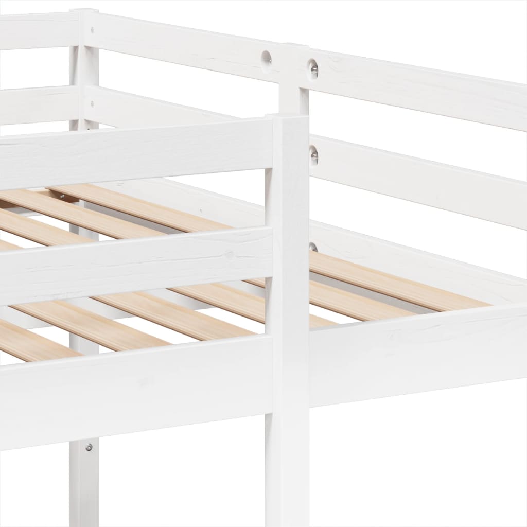 Lit superposé triple blanc 140x200/70x140 cm bois de pin massif - XIOS