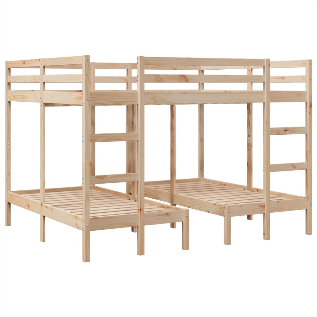 Lit superposé triple 160x200/80x160 cm bois de pin massif - XIOS