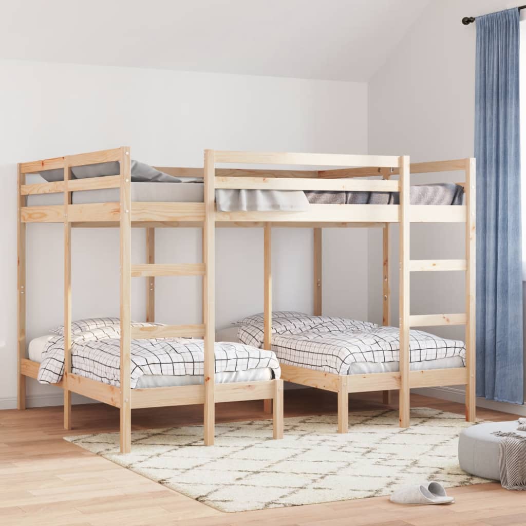 Lit superposé triple 160x200/80x160 cm bois de pin massif - XIOS