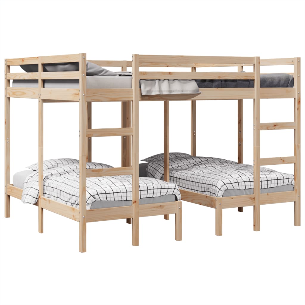 Lit superposé triple 160x200/80x160 cm bois de pin massif - XIOS