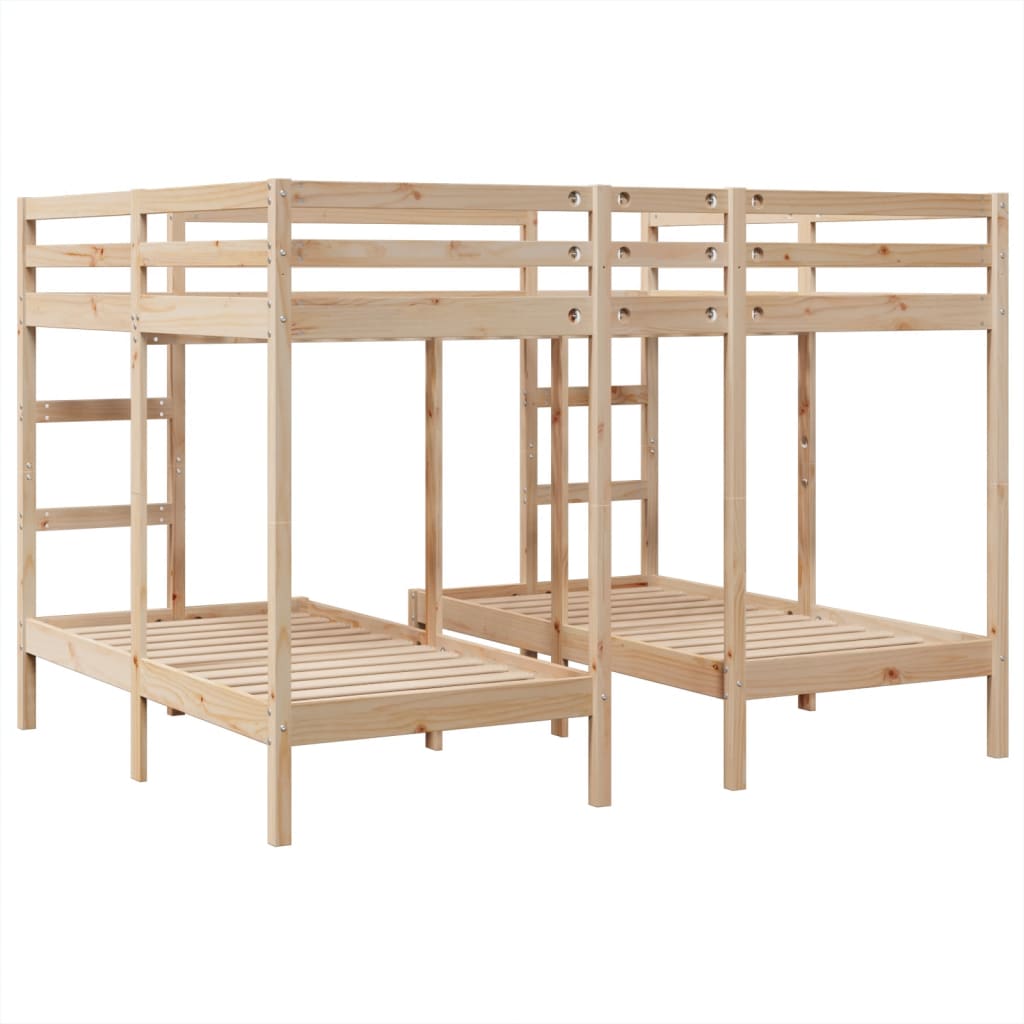 Lit superposé triple 160x200/80x160 cm bois de pin massif - XIOS