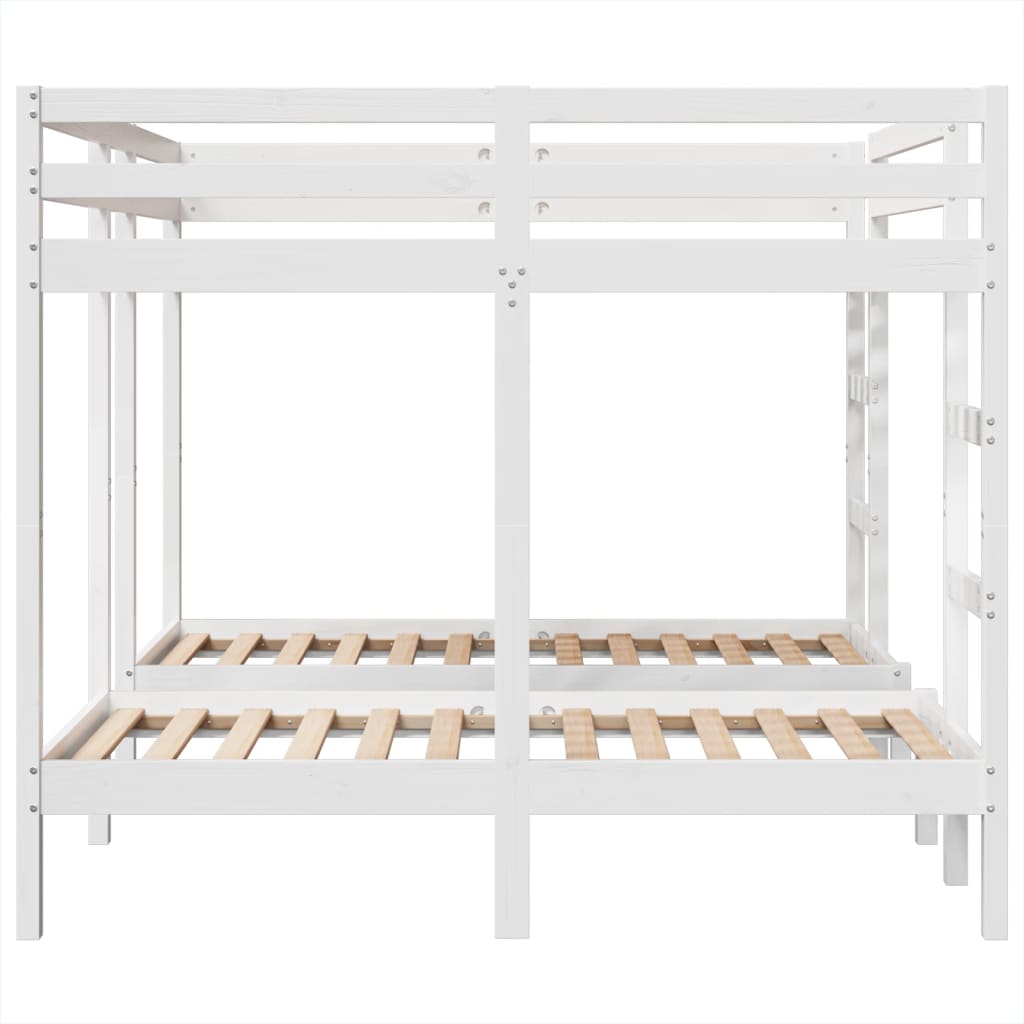 Lit superposé triple blanc 160x200/80x160 cm bois de pin massif - XIOS