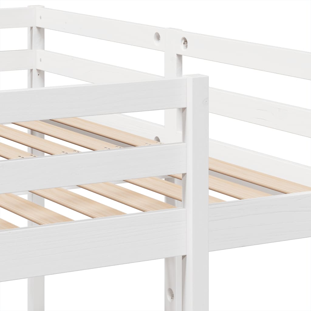 Lit superposé triple blanc 160x200/80x160 cm bois de pin massif - XIOS