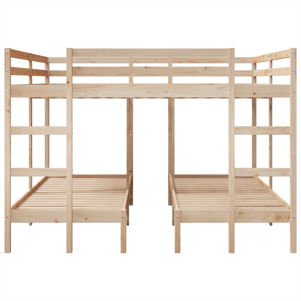 Lit superposé triple 200x200/80x200 cm bois de pin massif - XIOS