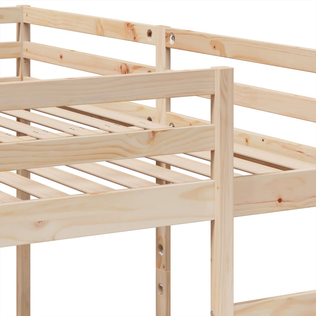 Lit superposé triple 200x200/80x200 cm bois de pin massif - XIOS