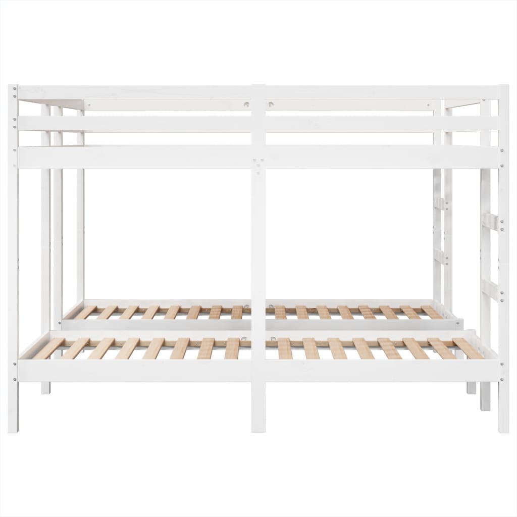 Lit superposé triple blanc 200x200/80x200 cm bois de pin massif - XIOS