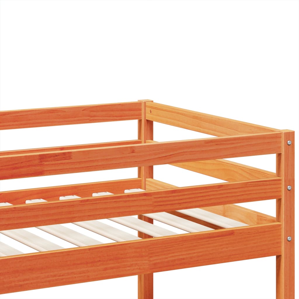 Lit superposé cire marron 90x200 cm bois de pin massif - XIOS