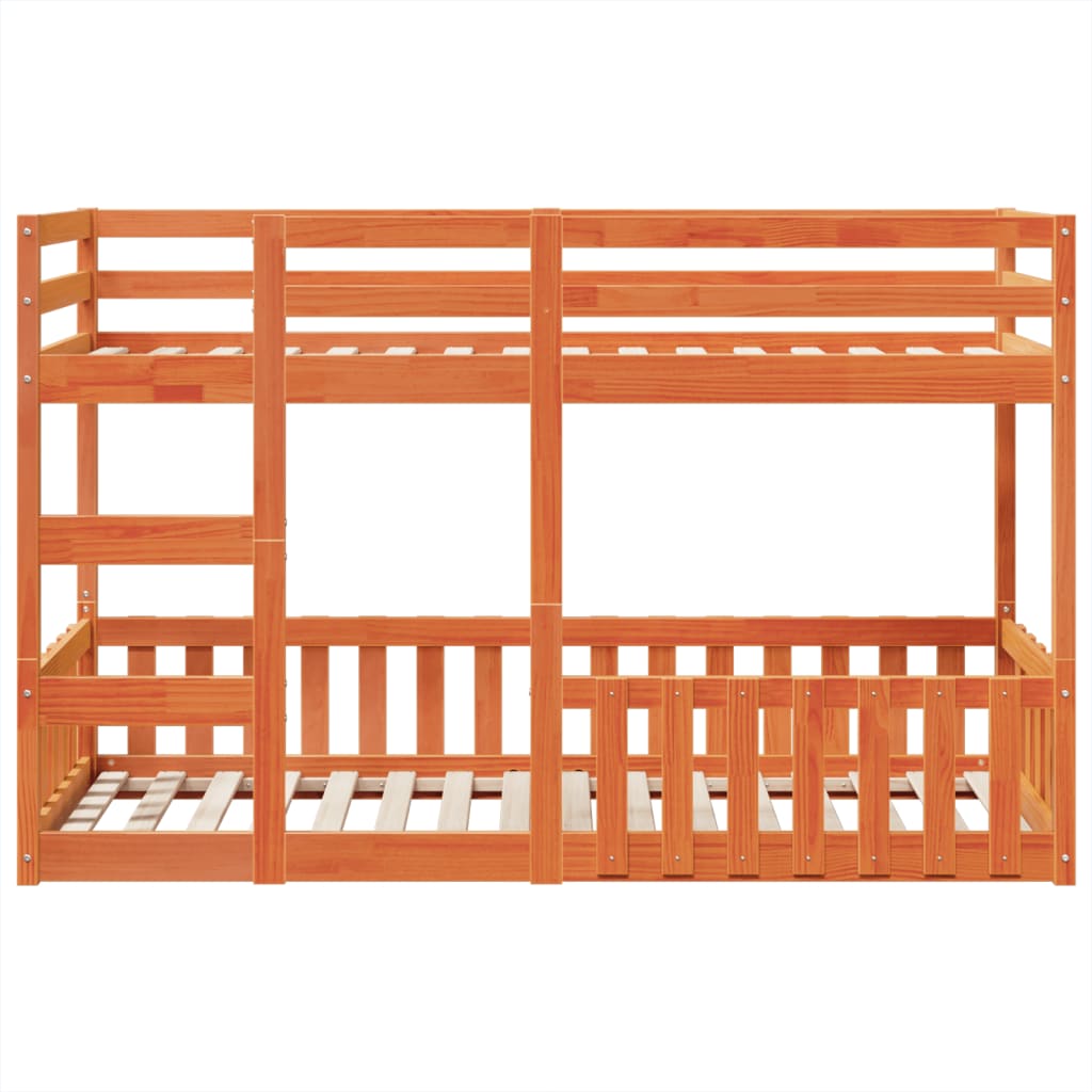 Lit superposé cire marron 75x190 cm bois de pin massif - XIOS