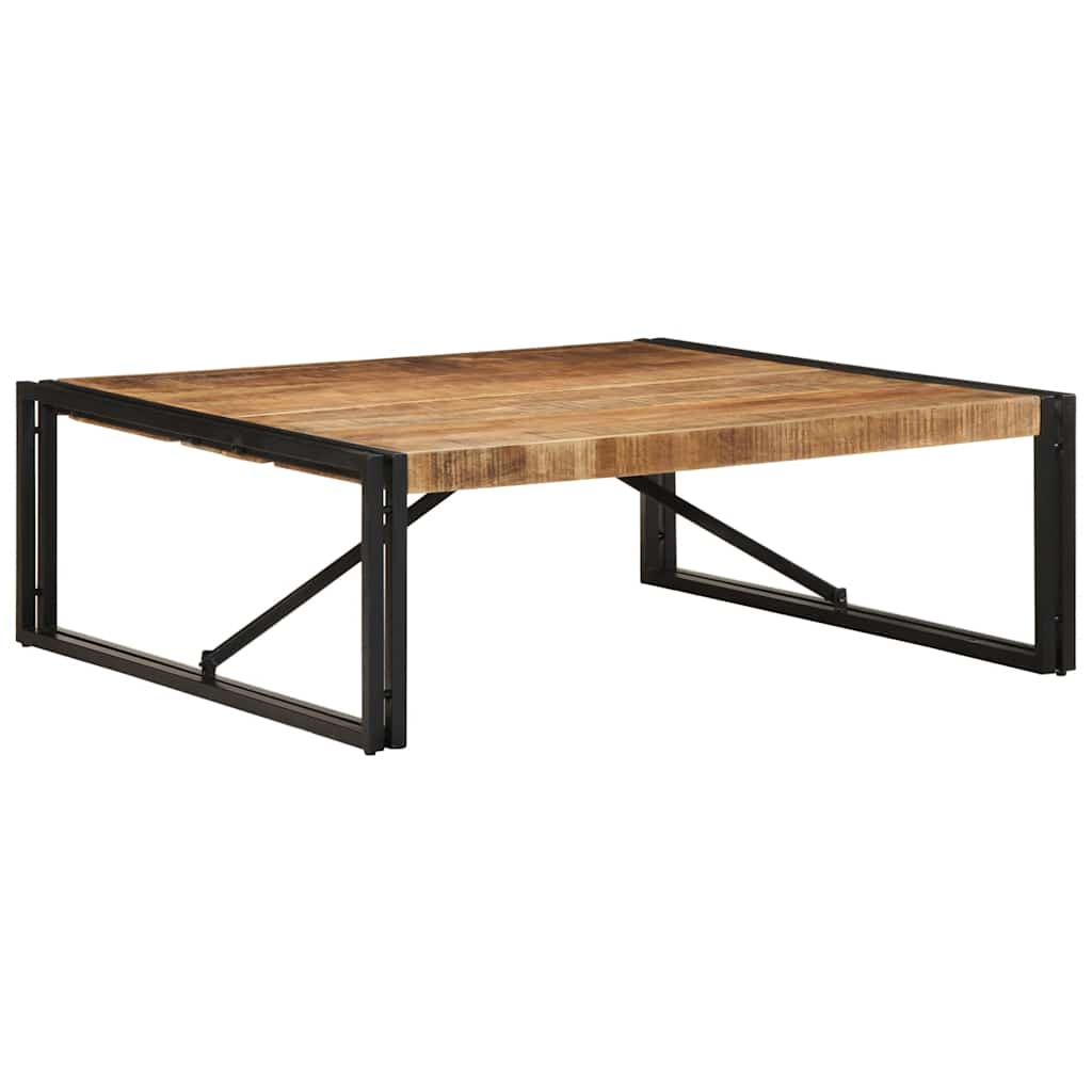 Table basse 100x100x35 cm bois de manguier massif brut - XIOS