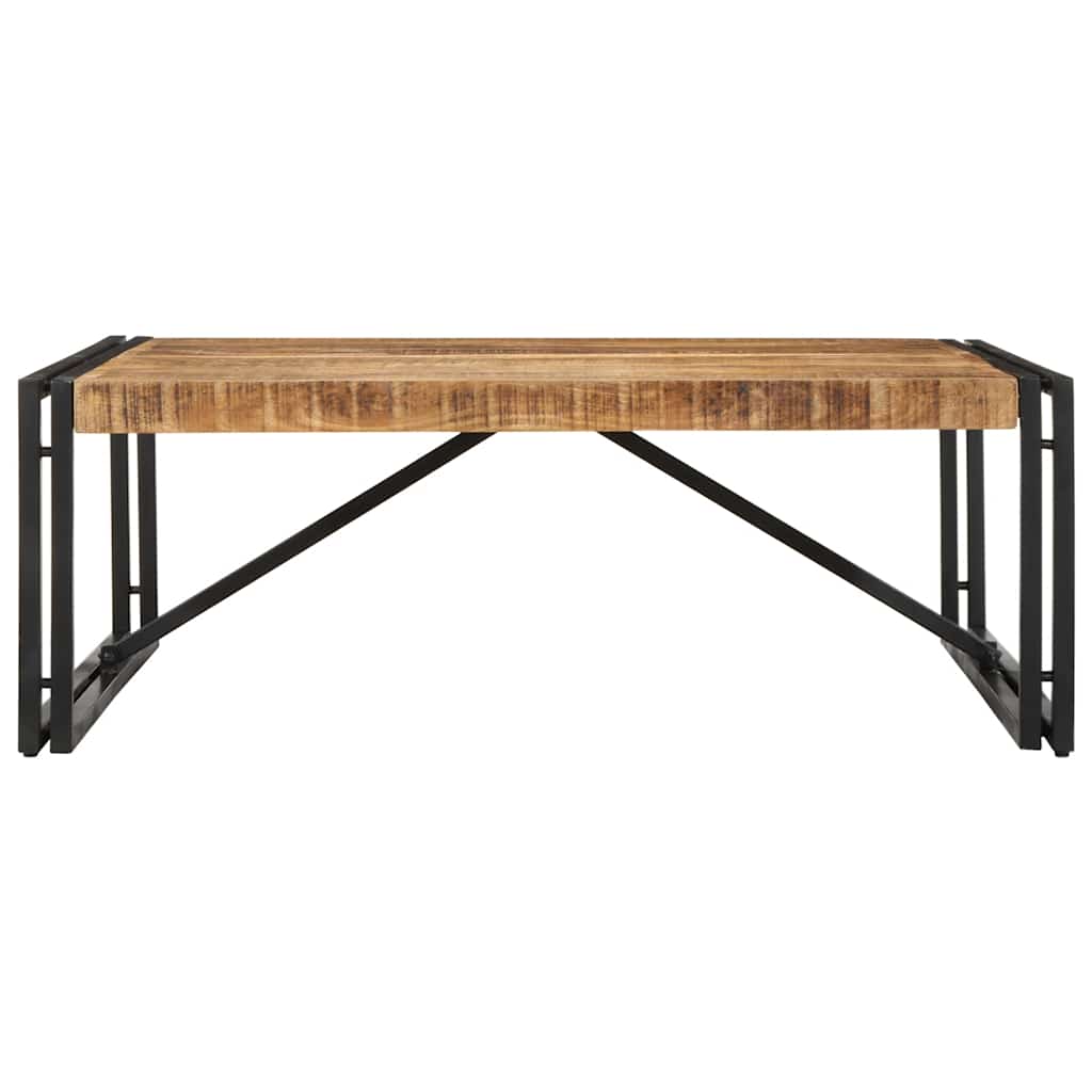 Table basse 100x100x35 cm bois de manguier massif brut - XIOS