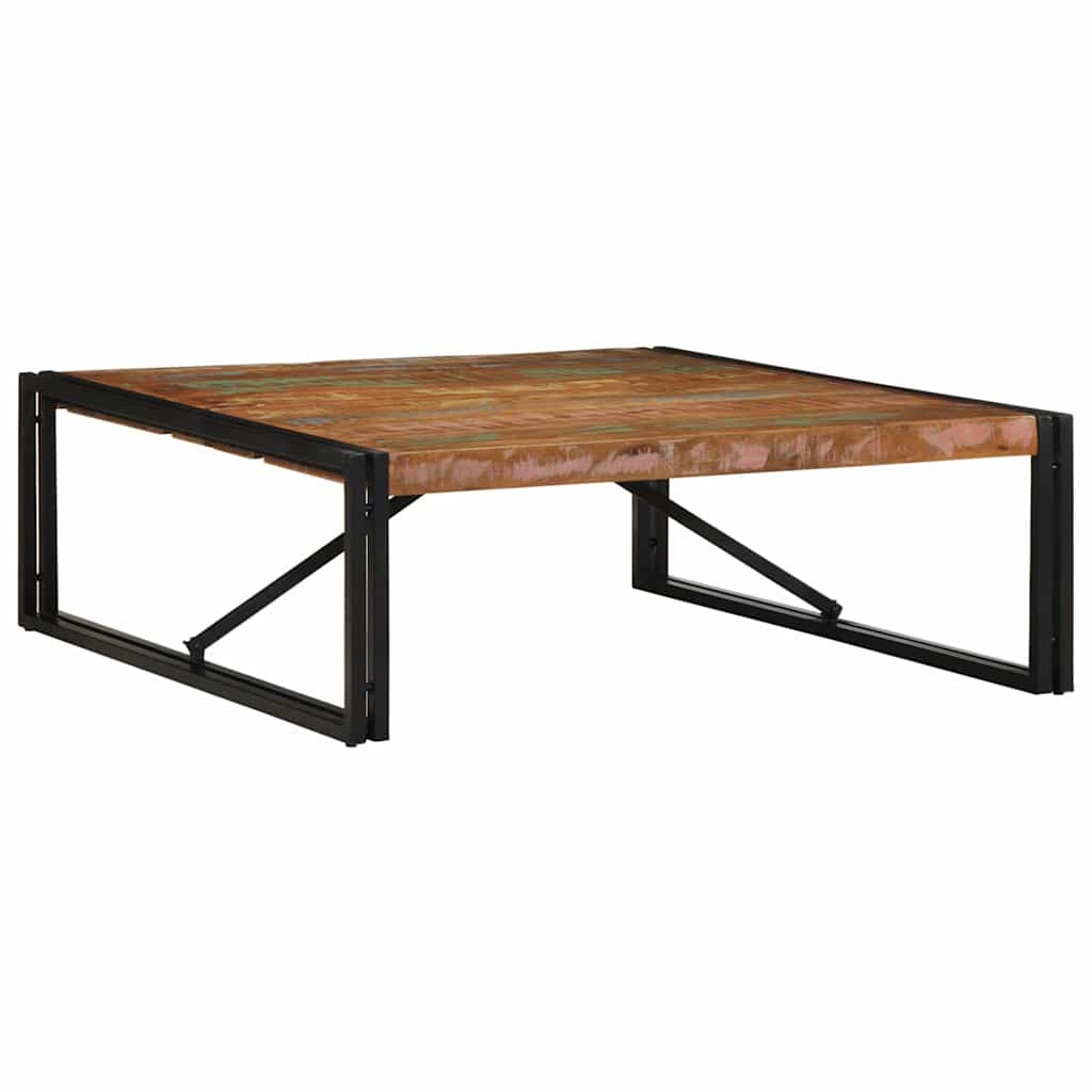 Table basse multicolore 100x100x35 cm bois récupération massif - XIOS