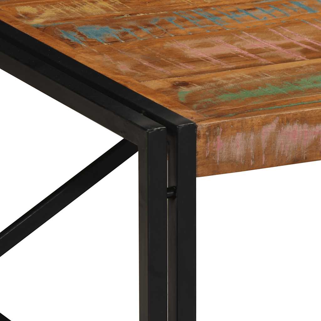 Table basse multicolore 100x100x35 cm bois récupération massif - XIOS