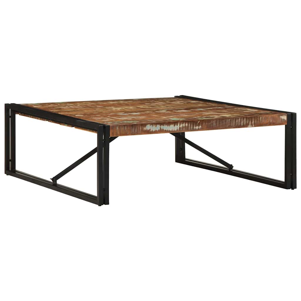 Table basse multicolore 100x100x35 cm bois récupération massif - XIOS