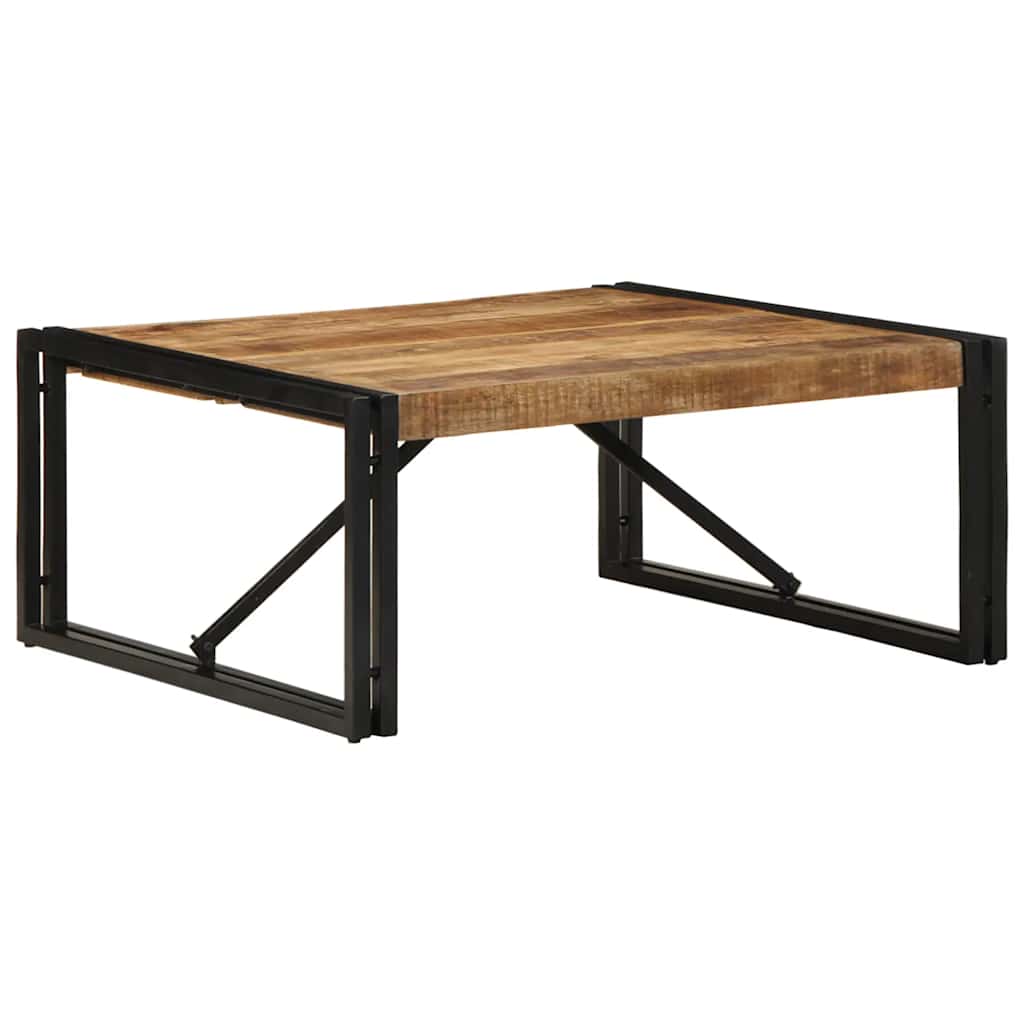 Table basse 80x80x35 cm bois de manguier massif brut - XIOS