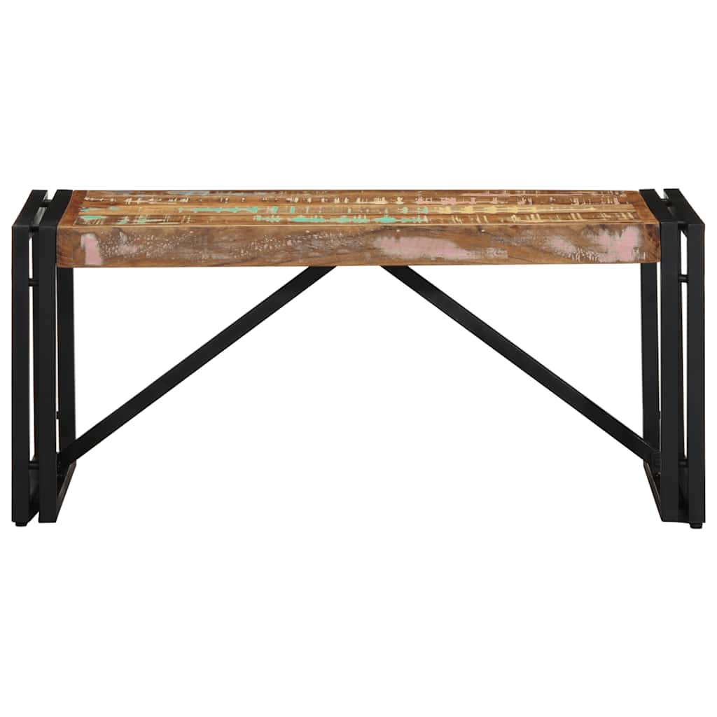 Table basse multicolore 80x40x35 cm bois de récupération massif - XIOS