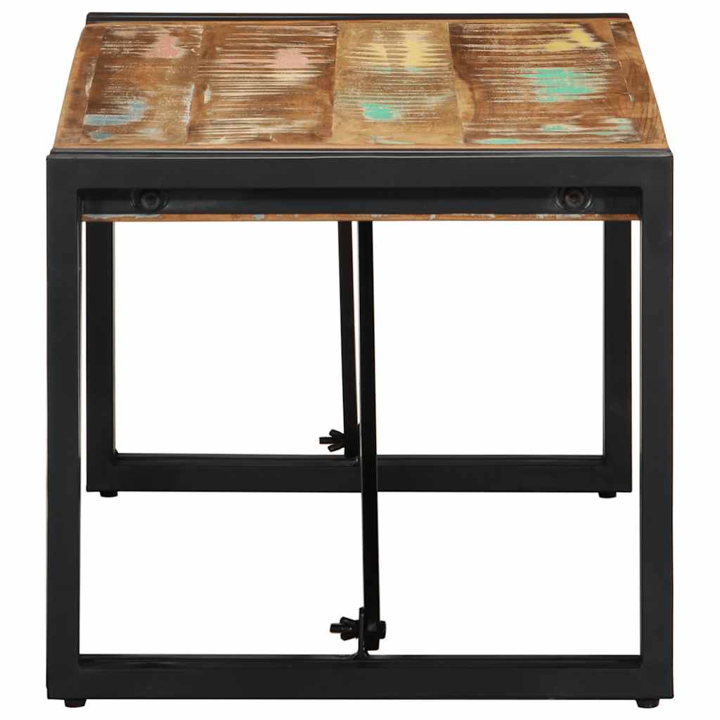 Table basse multicolore 80x40x35 cm bois de récupération massif - XIOS