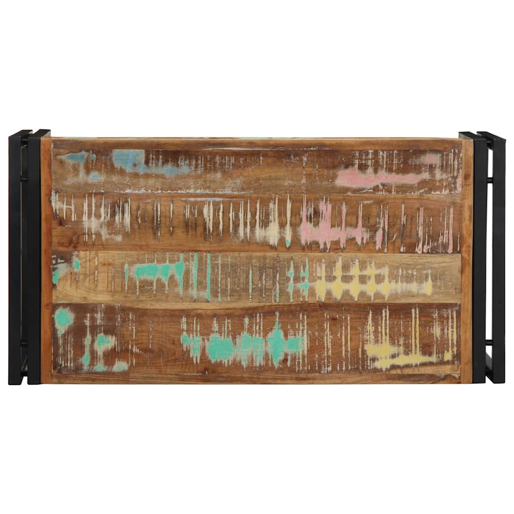 Table basse multicolore 80x40x35 cm bois de récupération massif - XIOS