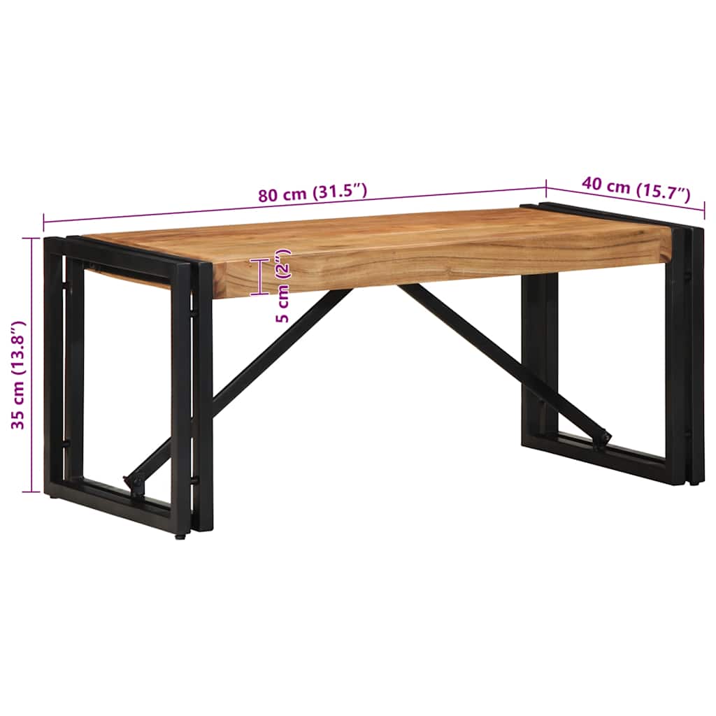 Table basse 80x40x35 cm bois massif d'acacia - XIOS