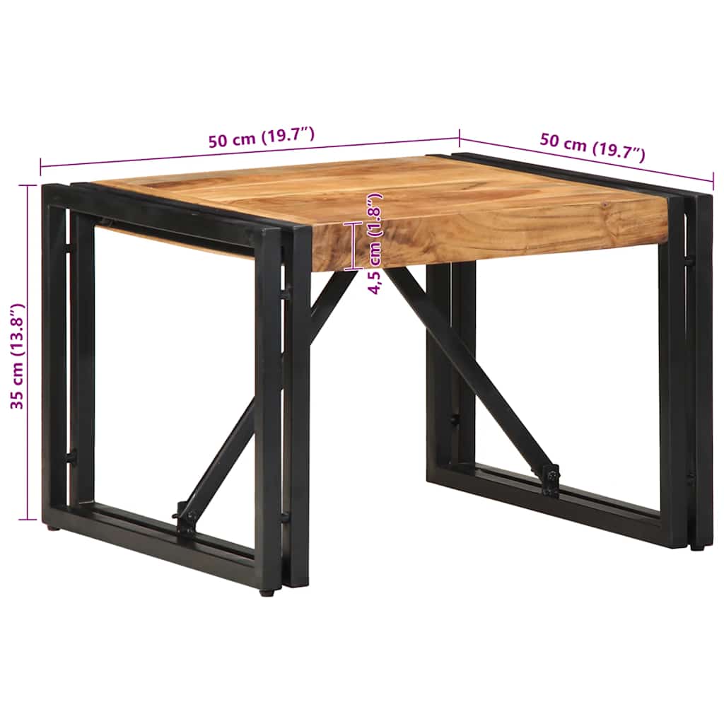 Table basse 50x50x35 cm bois massif d'acacia - XIOS