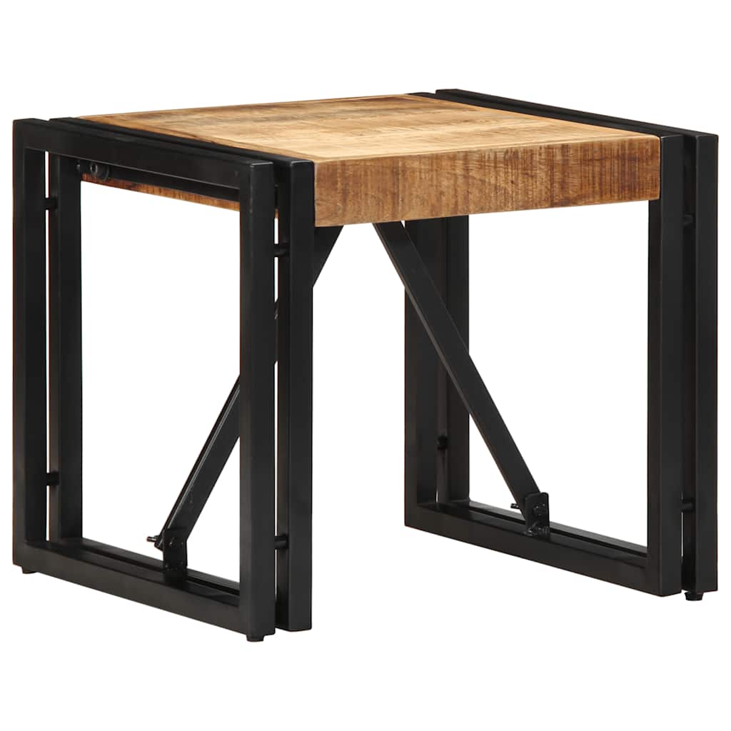 Table basse 40x40x35 cm bois de manguier massif brut - XIOS